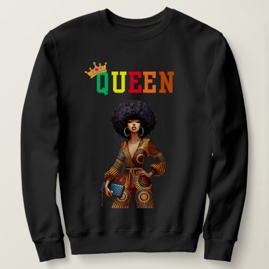 Nubian Queen: Elegance Women's Sweatshirt (Design vorne)