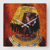 Nubian Queen Quadratische Wanduhr (Vorderseite)