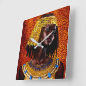 Nubian Queen Quadratische Wanduhr (Winkel)