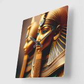 Nubian Warrior Königin Ägyptische Kunst Print on C Quadratische Wanduhr (Winkel)