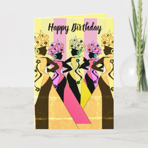 Nubian Women Art African American Birthday Card Dankeskarte