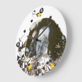 Nubian Ziege Portrait Malerei Blumenwall Uhr (Winkel)