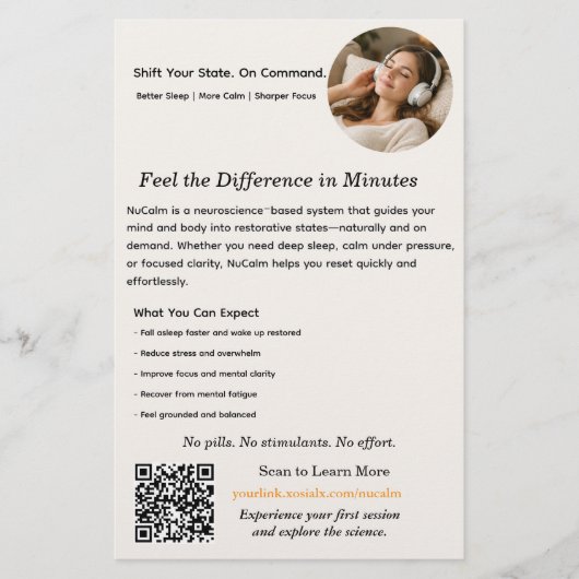 NuCalm Product Sheet - xosialX Flyer (Vorne)