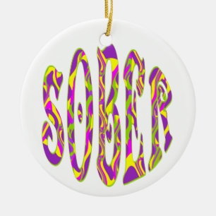 NÜCHTERN Retro 60er Jahre Art Psychedelisch Keramik Ornament