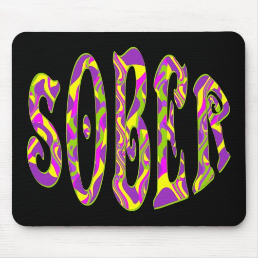 NÜCHTERN Retro-60er-Jahre-Art Psychedelisch Mousepad (Vorne)