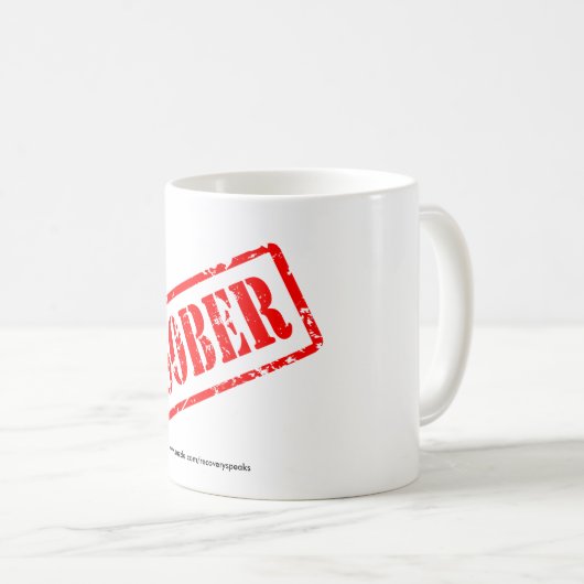 NÜCHTERNE Briefmarken-Erholungs-Kaffeetasse oder Kaffeetasse (VorderseiteRechts)