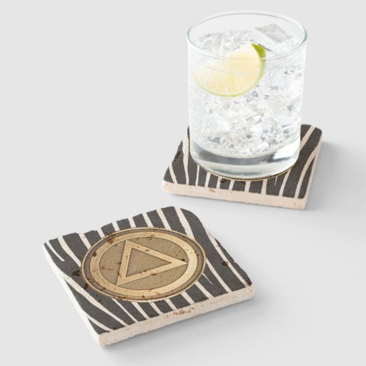 NÜCHTERNE MÜNZEN-STEIN STEINUNTERSETZER (Seitenansicht)