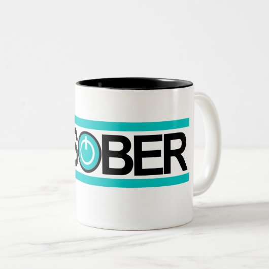 Nüchterne Powerknopf Kaffee-Tasse Zweifarbige Tasse (VorderseiteRechts)