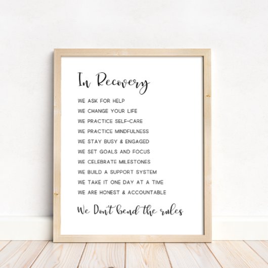 Nüchterne Unterstützung, Erholung der Abhängigkeit Poster