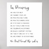 Nüchterne Unterstützung, Erholung der Abhängigkeit Poster (Vorne)