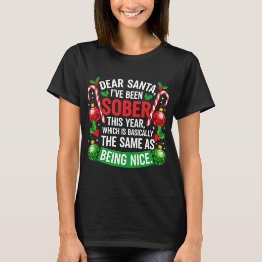 Nüchterne Weihnachtsfrauen T-Shirt (Vorderseite)