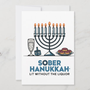 Nüchterner jüdischer Chanukka Lit ohne den Alkohol Einladung