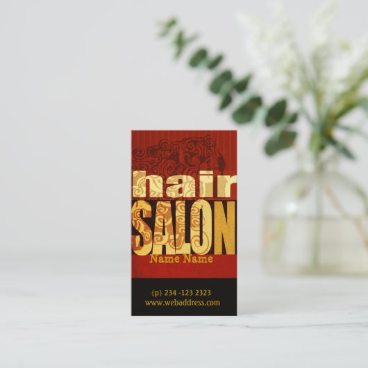 Nüchterner Salon-Haar-Stylist-Make-upkünstler Terminkarte (Stehend Vorderseite)