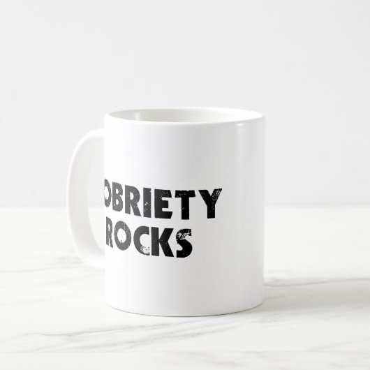 Nüchternheit-Felsen Kaffeetasse (Vorderseite Links)