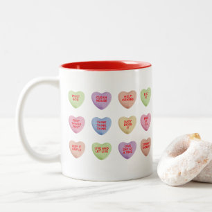 Nüchternheits-Valentins-Tasse mit Konversations-He Zweifarbige Tasse