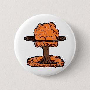Nuclear Explosion Mushroom Cloud Button