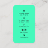 Nuclear green turquoise phone shape Business Card Visitenkarte (Rückseite)