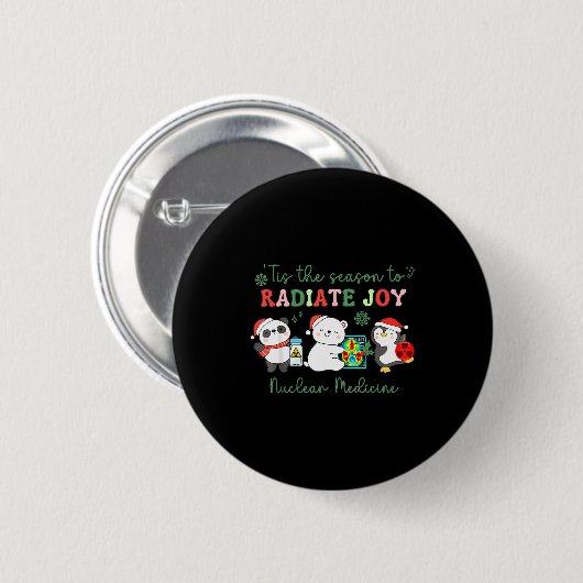Nuclear Medicine Tech Christmas Holiday Radiology Button (Vorne & Hinten)