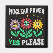 Nuclear power yes please smiling flowers magnet (Vorne)