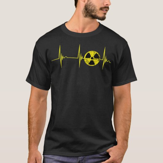 Nuclear Strahlung Heartbeat EKG Pulse Fallout Symb T-Shirt (Vorderseite)