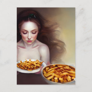 Nude mit Fries Postcard Postkarte