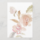 Nude Romantic Watercolor Bridal Dusche Einladung (Rückseite)