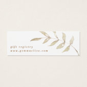 Nude Romantic Watercolor Floral Geschenkkartei (Rückseite)