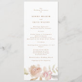 Nude Romantic Watercolor Florals Hochzeit Programm (Vorderseite)