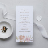 Nude Romantic Watercolor Florals Hochzeit Programm