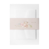 Nude Romantic Watercolor Florals Wedding Einladungsbanderole (Vorderseite Beispiel)
