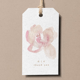 Nude Romantic Watercolor Florals Wedding Geschenkanhänger