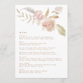 Nude Romantic Watercolor Florals Wedding Menükarte (Vorderseite)