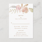 Nude Romantic Watercolor Florals Wedding RSVP Karte (Vorderseite)