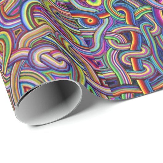 Nudel-Labyrinth-Entwurf Geschenkpapier (Rolleneckpunkt)