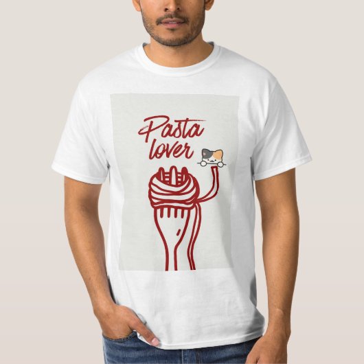 Nudelfan & Katzen-Design T-Shirt (Vorderseite)