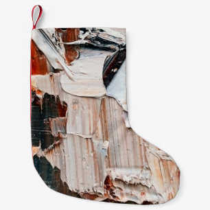 Nudelfarben und Reliefs aus Nudelöl. Primärprotoko Kleiner Weihnachtsstrumpf