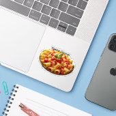 Nudelgericht Aufkleber (Laptop mit iPhone)