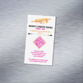 Nudelholz-Logo & Slogan | Vorfertiger QR-Code Bäck Magnetische Visitenkarte (Beispiel)