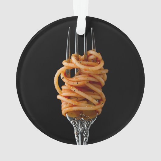 Nudeln auf einer Gabel, Food Spaghetti Ornament (Rückseite)