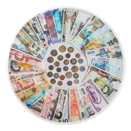 Nudeln in Fremdwährung Keramikknauf (Vorderseite)