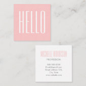Nudeln minimalistisch moderne rosa Visitenkarte (Vorne/Hinten)