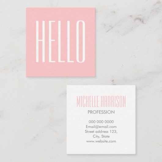 Nudeln minimalistisch moderne rosa Visitenkarte (Vorne/Hinten)