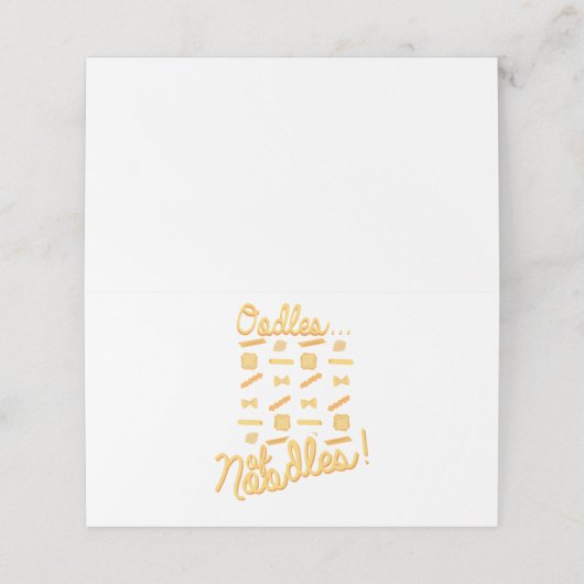 Nudeln Platzkarte (Außenseite Aufgefaltet)
