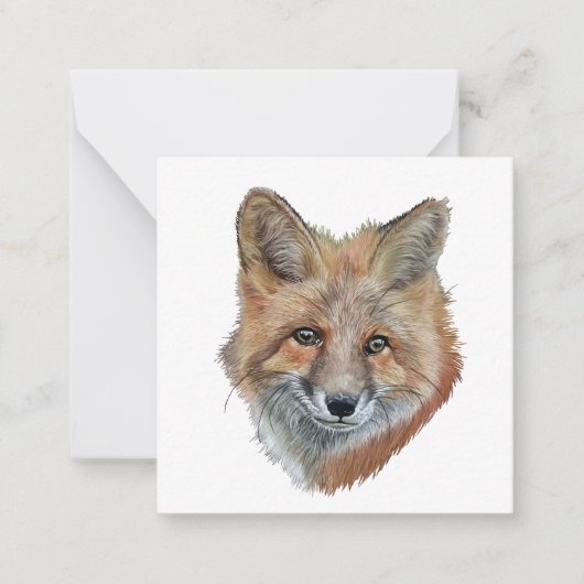 Nudelstiftfuchs Postkartenstil Mitteilungskarte (Vorderseite)
