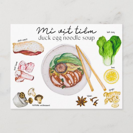 Nudelsuppe aus Enten - Postkarte (Vorderseite)
