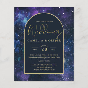 NUDGE Starry Night Lila Blaue Hochzeit EINLADUNG Flyer