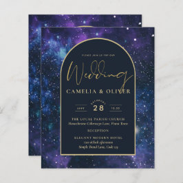 NUDGET Starry Night Lila Blue Wedding INVITE