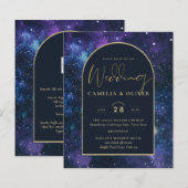 NUDGET Starry Night Lila Blue Wedding INVITE (Vorne/Hinten)