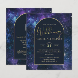 NUDGET Starry Night Lila Blue Wedding INVITE