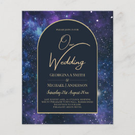 NUDGET Starry Night Lila Blue Wedding INVITE Flyer